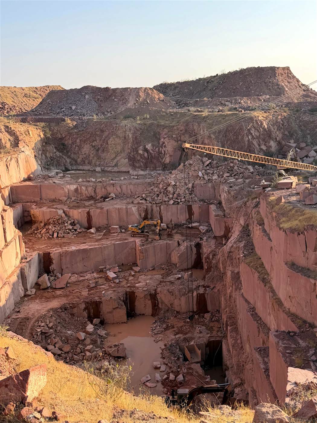 RJ Minerals' Lakha Red Granite quarry, Lakha, Rajasthan